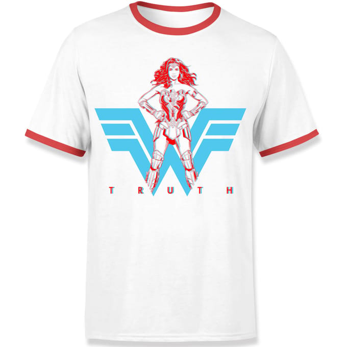 Wonder Woman Truth Unisex Ringer T-Shirt - Wit - M
