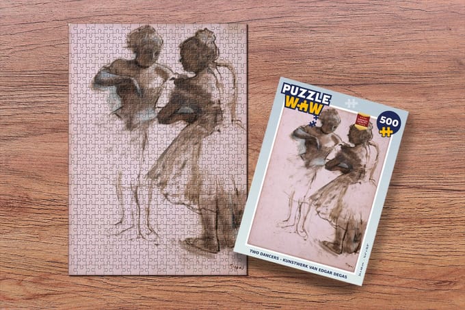Puzzel Two dancers - Kunstwerk van Edgar Degas - Legpuzzel - Puzzel 500 stukjes