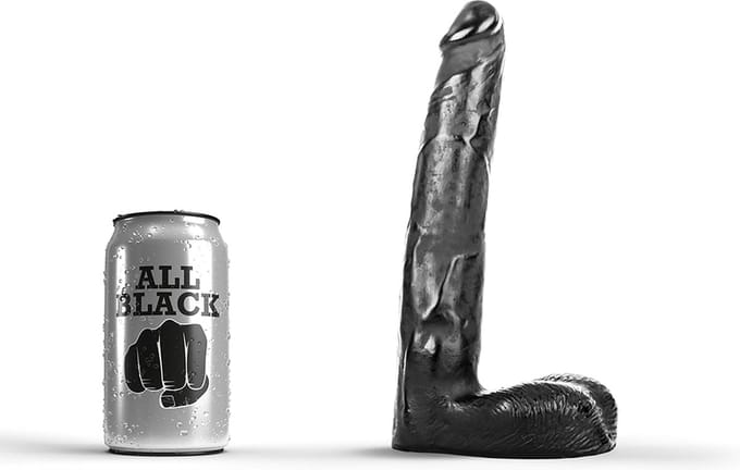 All Black Zwarte realistische dildo - 21 cm
