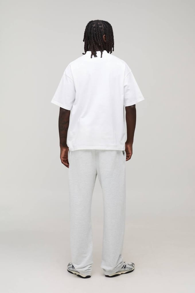 Basic Oversized T-Shirt met Verlengde Hals | White | Size XS