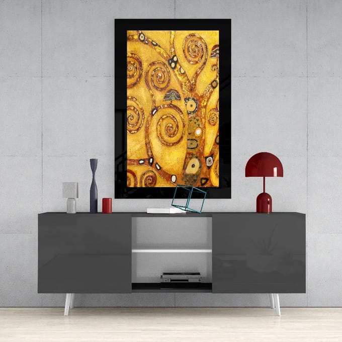 Glasschilderij - Abstract - Levensboom - 72x46x0.4 cm
