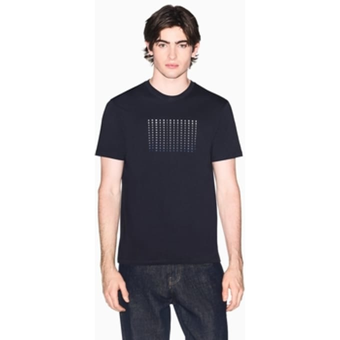Armani Exchange Slim Brand Repeat Graphic T-Shirt, Blauw
