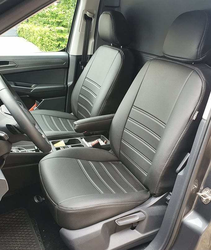 Pasvorm stoelhoezen Volkswagen Caddy 2020-heden - Kunstleer zwart