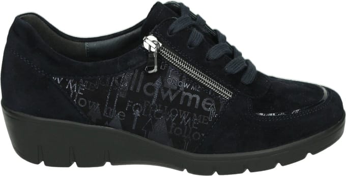 Semler - J7085 - Dames veterschoenen - Kleur: Blauw - Maat: 36
