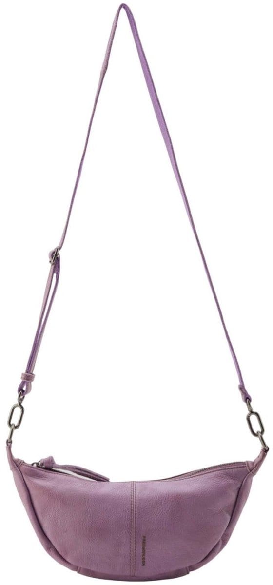 FREDsBRUDER Leren Schoudertas My Old Friend Halfmoon Bag Lavender Paars