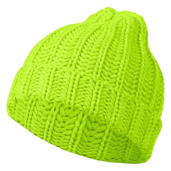 Apollo - Feestmuts gebreid - Warme feestmuts - Fluor geel - one size - Carnaval - Carnaval accessoires - Party