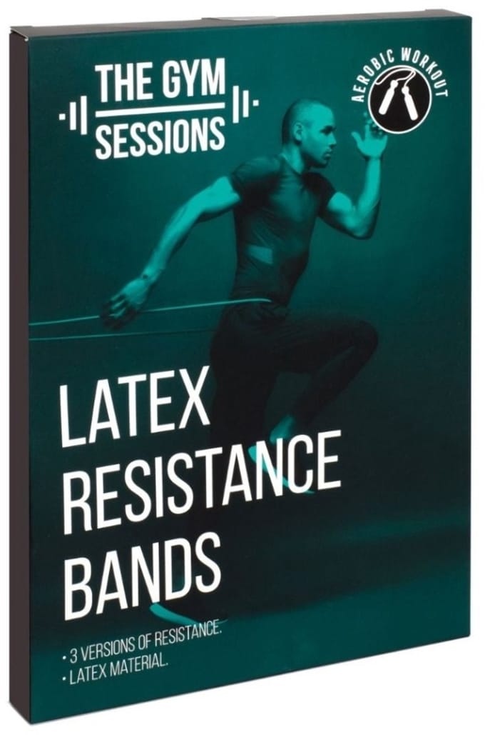 Weerstandsbanden latex 25,5 cm set van 3, Aerobic workout.