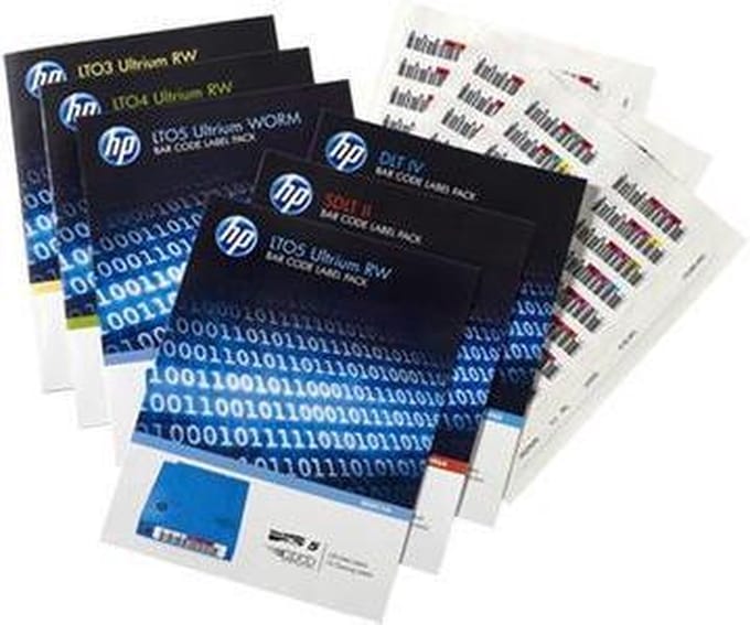 HPE LTO-7 Ultrium - Barcode Label Pack - RW - 100 Datalabels - 10 Cleaning Labels