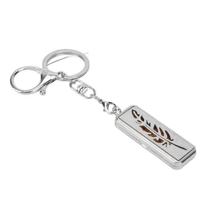 Aromatherapie Etherische Olie Diffuser Sleutelhanger Roestvrij Staal Rechthoekig Hol Bladpatroon gray