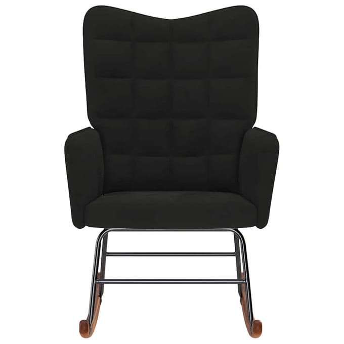 VidaXL velours schommelstoel - zwart, 61 x 78 x 98 cm