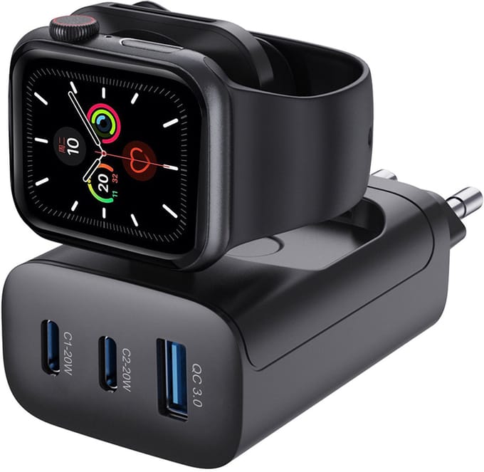 Rixus RXHC40 43W Charging Block For Apple iWatch, iPhone, Airpods Black