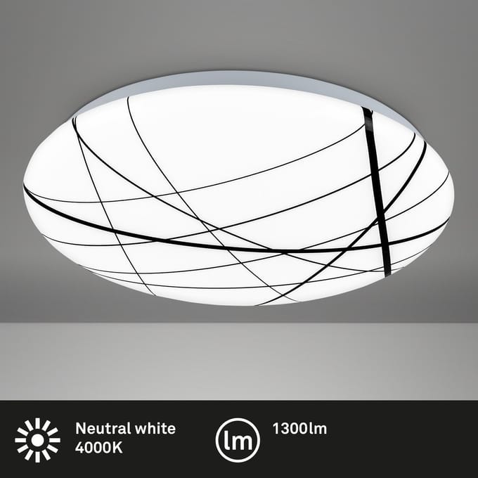 BRILONER KORA - LED Plafonniere - plafondlamp met neutral wit licht - Ø28cm - 12W - 1300lm - wit
