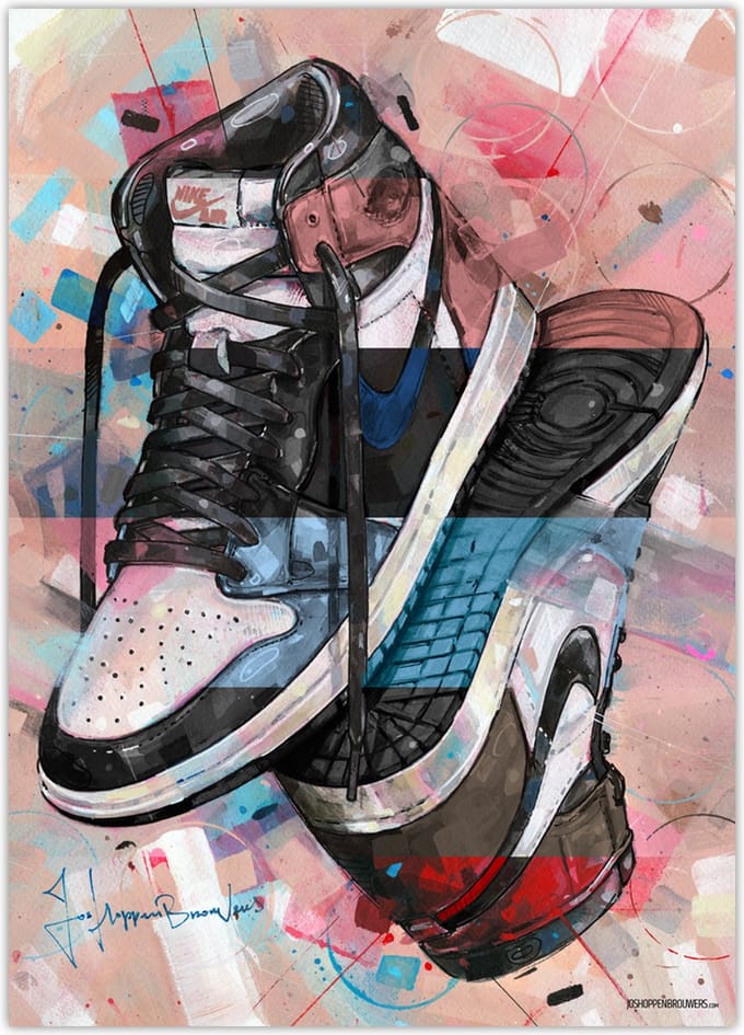 Sneaker poster upside down colourway 50x70 cm