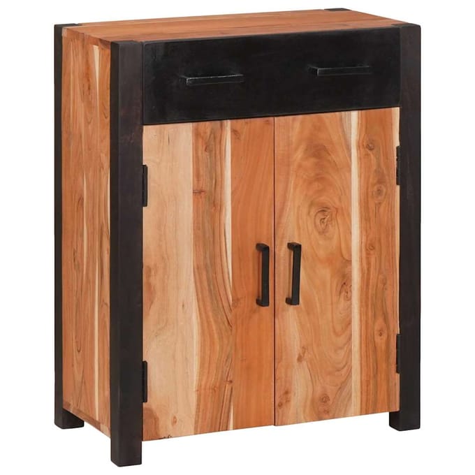 vidaXL - Dressoir - met - lade - Bruin - 55 - x - 30 - x - 75 - cm - Massief - Acacia - Hout