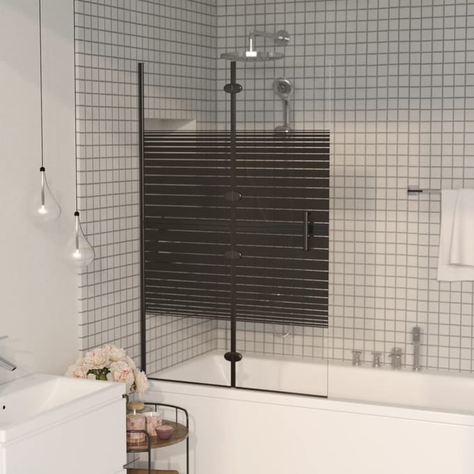 vidaXL - Douchewand - inklapbaar - 80x140 - cm - zwart