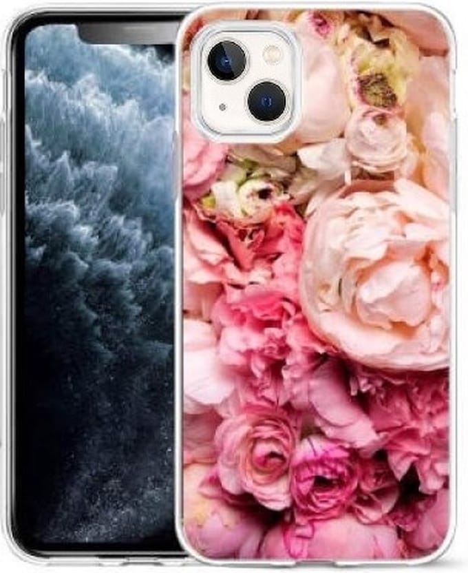 Cityhoesje-iPhone 14 Plus-15 Plus hoesje – Bloemen – Backcover