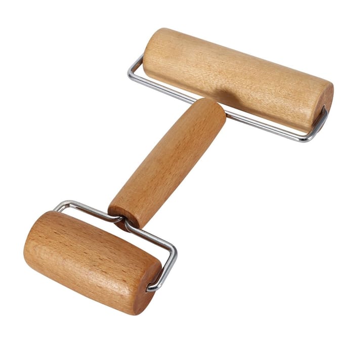 Dailygoods- Deegroller Houten - 2-in-1 Deeg/Pizzarol - Perfecte Balans - Voor Taarten/Koekjes/Pizza - Creëert Uniforme Korst - Bakrol
