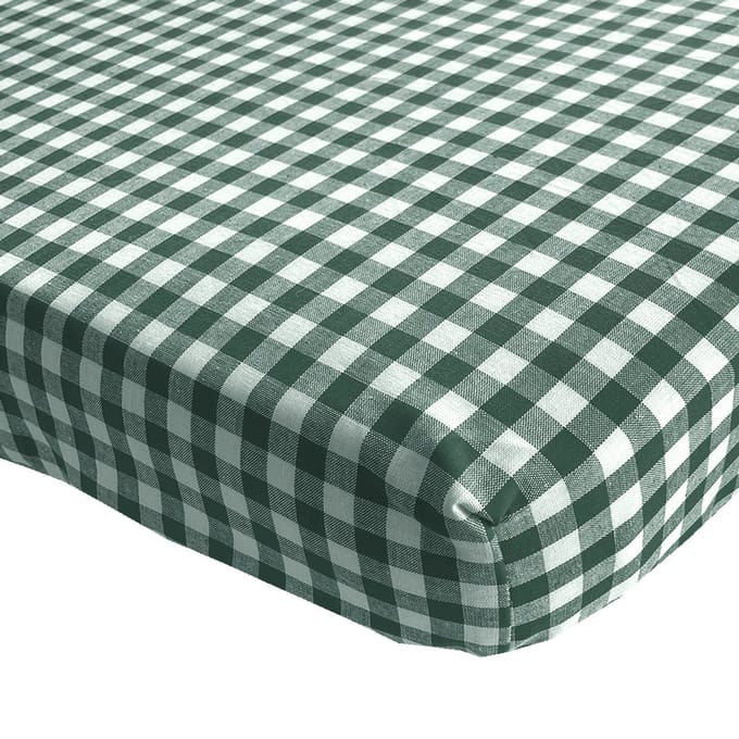 BINK Bedding Hoeslaken BB groen 1cm ruit 90 x 200