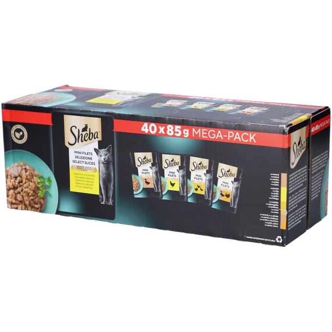 Sheba Mini Filets in Saus - Gevogelte Selectie voor Volwassen Kat 40x85 Voeding