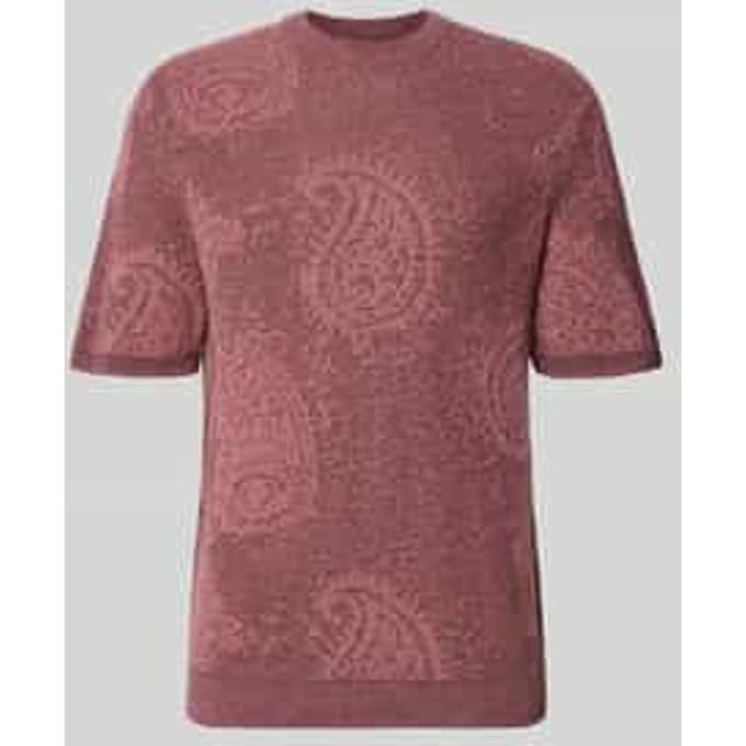 Gebreid shirt in all-over look met ronde hals