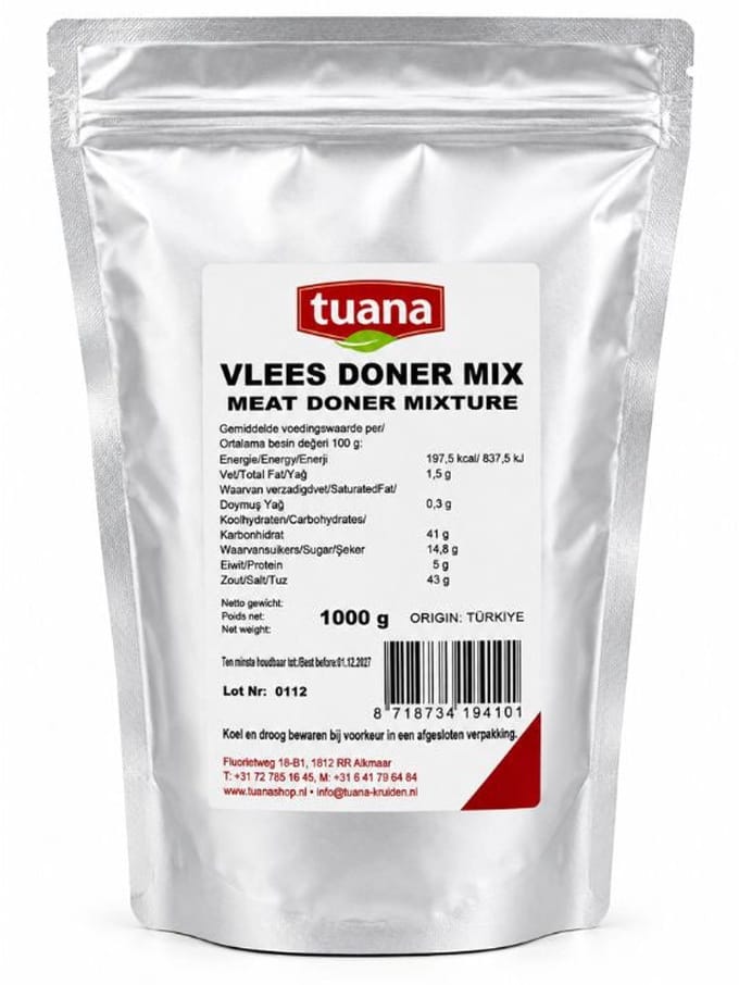 Tuana Kruiden - Vlees Doner Kruidenmix - Tuanashop - KZZ016