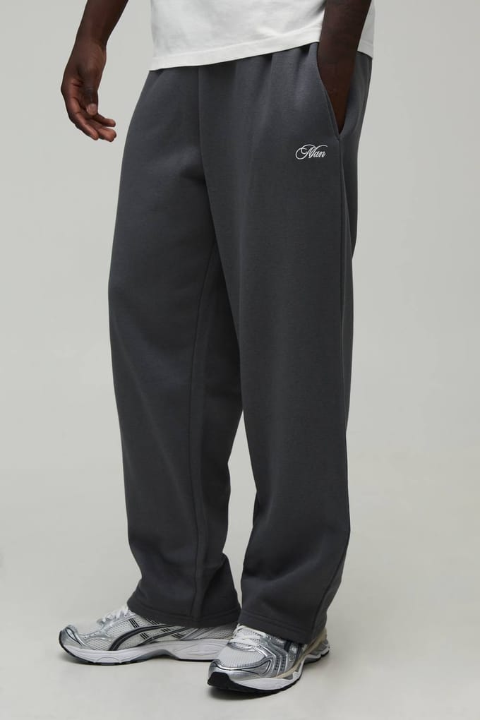 Essentiële Baggy Men's Script Joggingbroek | Charcoal | Size XS
