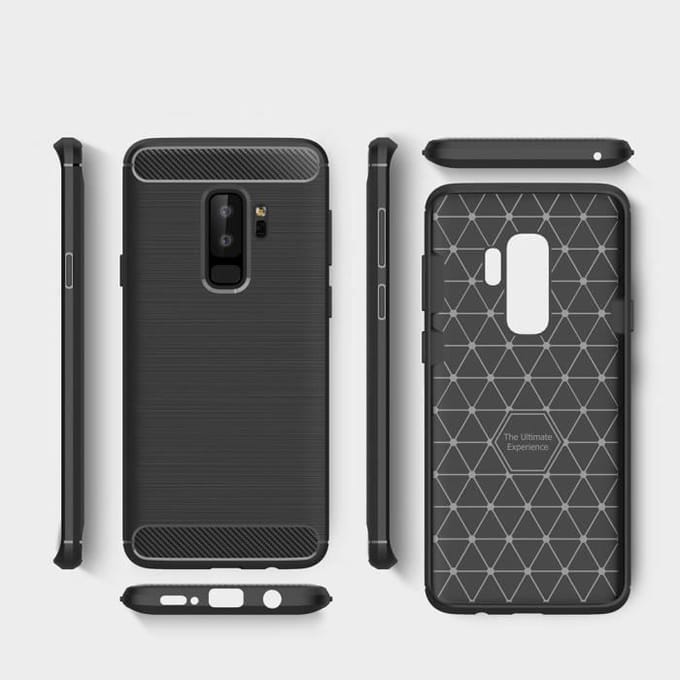 Hoesje - Duitse Technologie - Elite Carbon - Samsung Galaxy S9 Plus - Zwart - TPU - Flexibel zwart