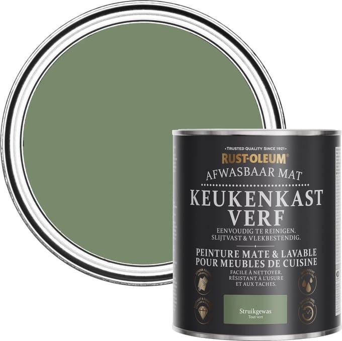 Rust-Oleum Groen Afwasbaar Mat Keukenkastverf - Struikgewas 750ml
