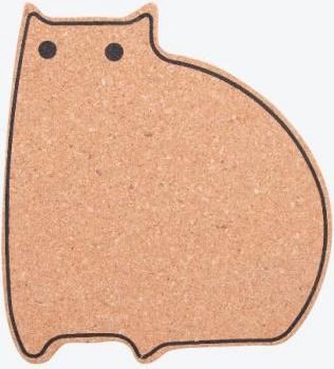 Point-Virgule panonderzetter uit kurk kat 14.1x12.9x1cm