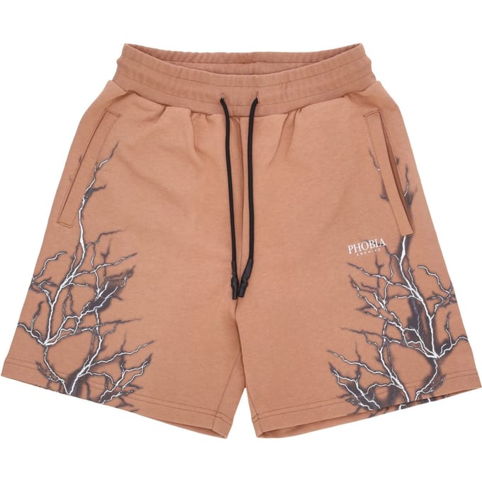 Heren korte trainingsbroek Lightning Shorts Terracotta/grijs