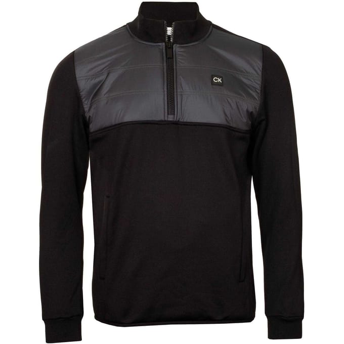 Calvin Klein Heren Golfjack met halve rits (Zwart)