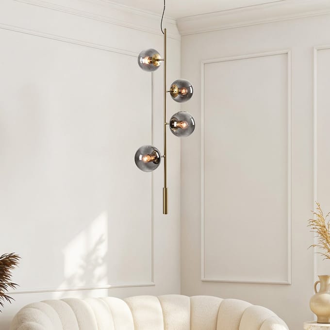 LumenXL Design hanglamp - smoke glas 4-lichts - Ferron