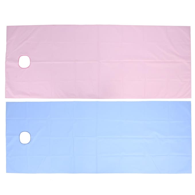 Schoonheidssalon laken waterdicht oliebestendig massagebedovertrek met gezichtsademgat(Roze Blauw ) white