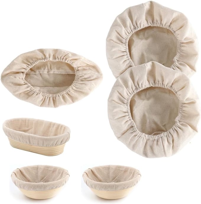 Solidchoice - Set van 3 Ronde Broodmanden met Liner