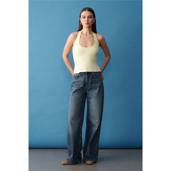 Halterneklijn Cut-Out Slim Fit Blouse