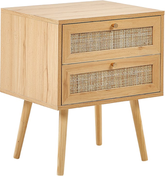 PEROTE - Nachtkastje - Lichte houtkleur - Rotan