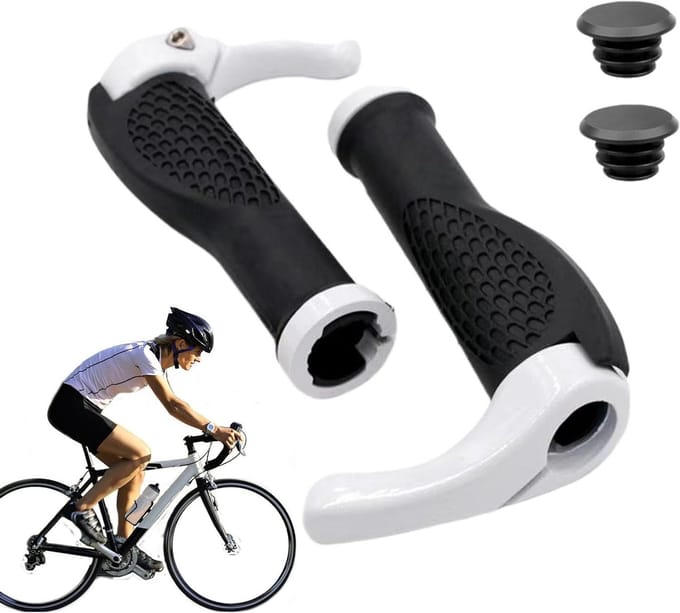 Fietshandgrepen - Stuurgrepen - Comfortabel Fietsen - Ergonomisch Ontwerp - Standaard Maat - Wit