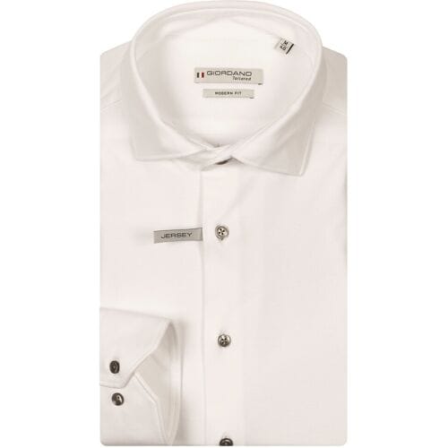 Giordano – Maggiore – Overhemd - Liquid Cotton - Semi Cutaway – Optical White - NOS7878-10