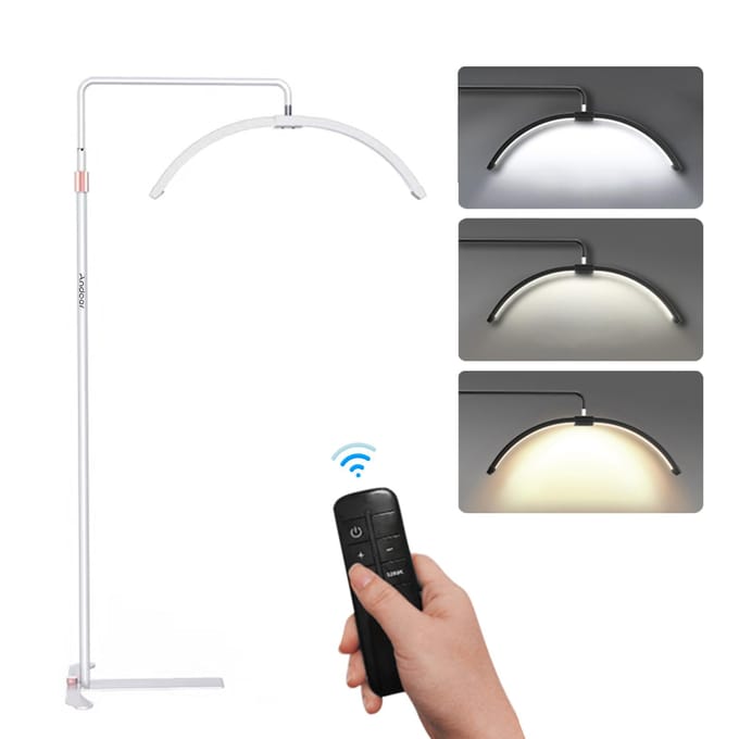 Andoer HD-M5X 36W vloer-LED-videolamp Halvemaanvormig invullicht 3000K-6000K dimbaar met US Plug wit