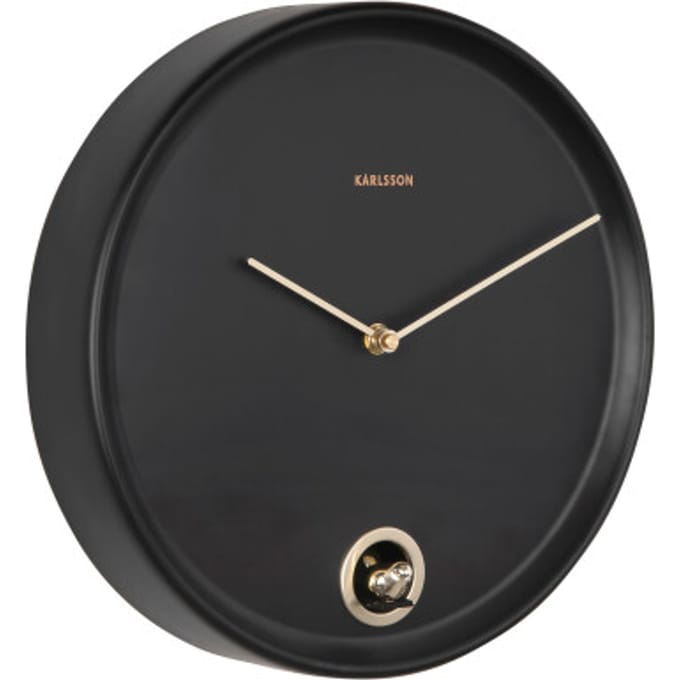 Karlsson - Wall Clock Esencia Cuckoo - Zwart - Ø30cm