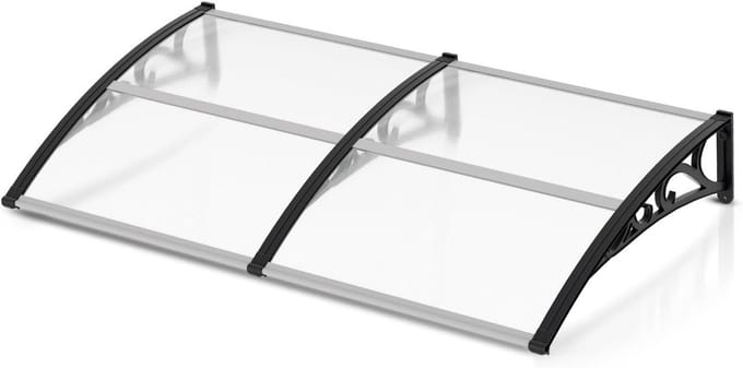 Deur Luifel - Overkapping Huisdeur - Bescherming Buitendeur - Transparant Polycarbonaat - 100x200 cm - Zwart