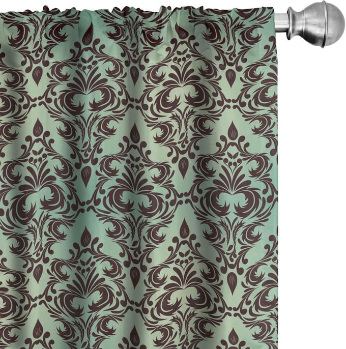 ABAKUHAUS Mint–Bruin Voorhangen – 2x75x245 cm – Microfiber, Halfdonker