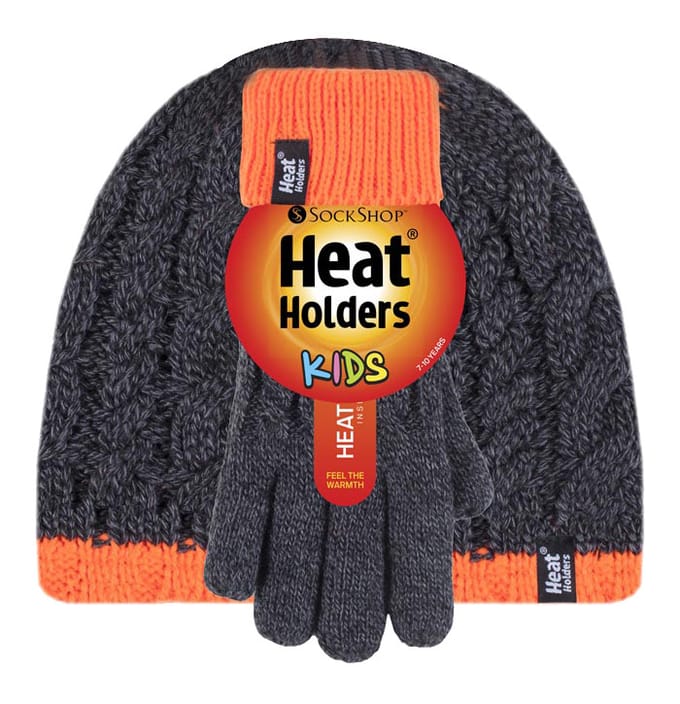 Heat Holders Kinderen kabel gebreide warme muts handschoenen set - Co1p7
