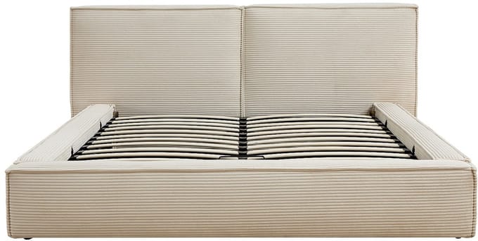 Vente-unique Bed met opbergruimte fluweel beige 160 x 200 cm