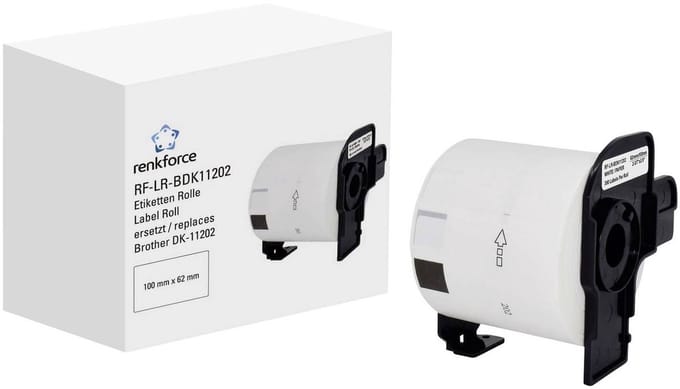 Renkforce Rol met etiketten Compatibel vervangt Brother DK-11202 62 x 100 mm Papier Wit 300 stuk(s) Standaard Verzendetiketten RF-6027498