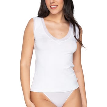Slips Luna Splendida Mouwloze V-hals top Cotton Touch Splendida