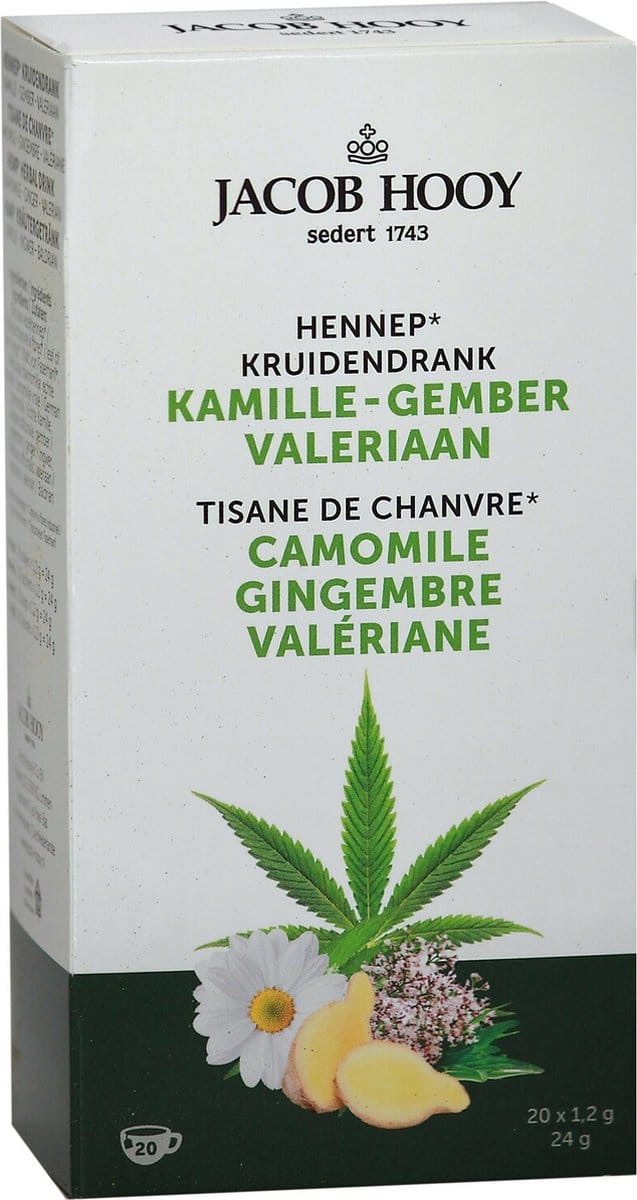 Jacob Hooy Hennep kamille gember valeriaan thee 20 Zakjes