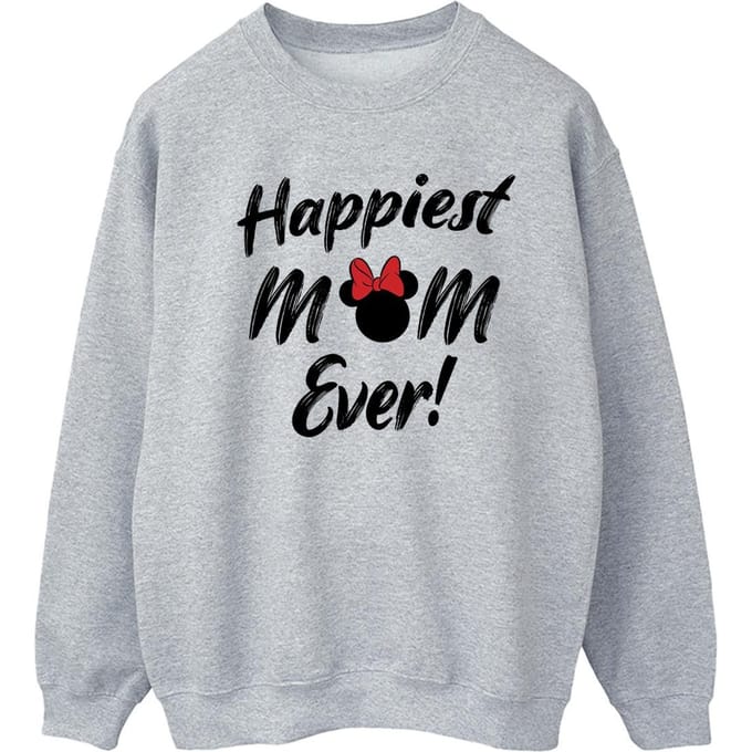 Disney Dames/Dames Minnie Mouse Happiest Mom Ever Sweatshirt (Sportgrijs)
