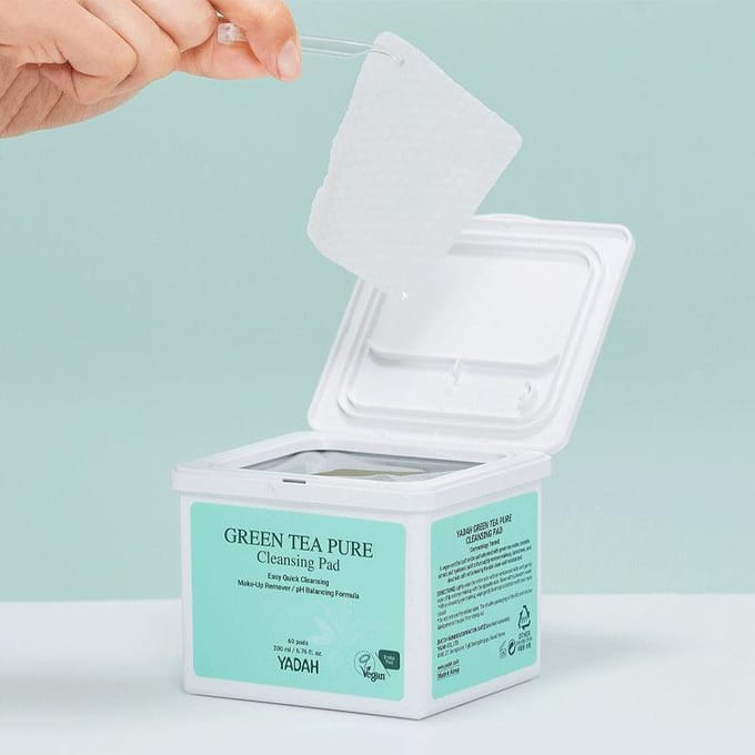 [YADAH] Green Tea Pure Cleansing Pad 200ml 60EA blue