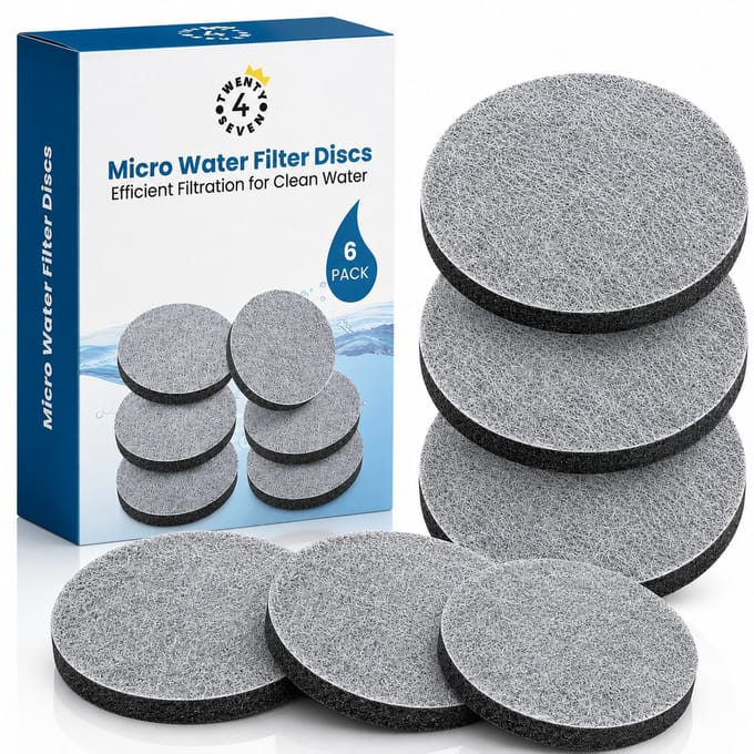 Twenty4seven® Waterfilter Geschikt voor Brita Fill & Go - 6 Stuks MicroDisc Filterpatronen - Filter Vervanging - Waterfilterpatronen voor Drinkfles